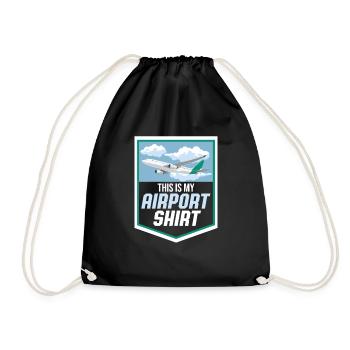 Vacation Trip This Is My Airport Shirt Traveler - Drawstring Bag - black - Front
