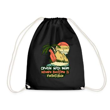 Single Mom Summer Cruisin Mom And Son - Drawstring Bag - black - Front