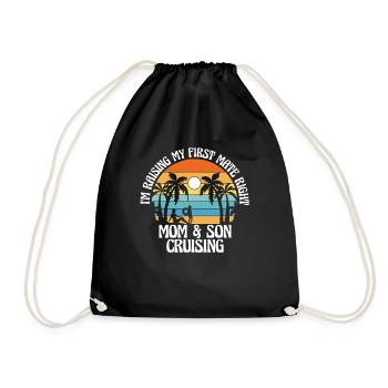 Mom And Son Cruise Vacation Summer Single Mom - Drawstring Bag - black - Front