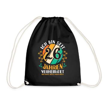 Ehe Jadehochzeit 26 Jahre Verheiratet Hochzeitstag - Turnbeutel - Schwarz - Vorne
