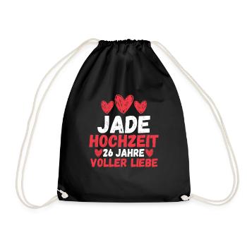 Ehe Jadehochzeit 26 Jahre Verheiratet Hochzeitstag - Turnbeutel - Schwarz - Vorne