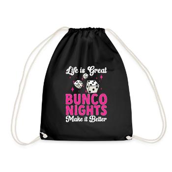 Bunco Dice Game - Drawstring Bag - black - Front