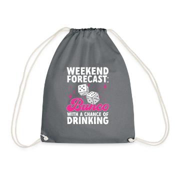 Bunco Dice Game - Drawstring Bag - grey - Front