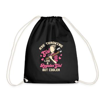 Axe Throwing Girl Like A Regular Girl Thrower Hatc - Turnbeutel - Schwarz - Vorne