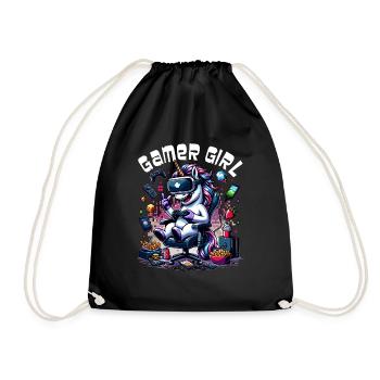 Gamer Girl Gaming & Gamer Femmes & Filles - Sac de sport léger - noir - Devant