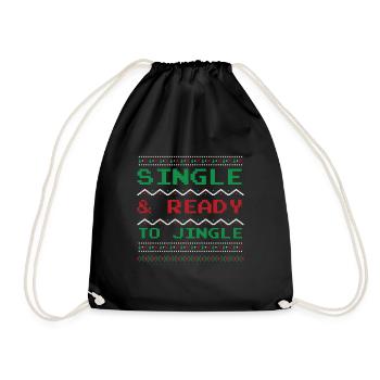 Single & Ready to Jingle - Turnbeutel - Schwarz - Vorne