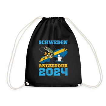 Schweden Angeltour 2024 - Turnbeutel - Schwarz - Vorne