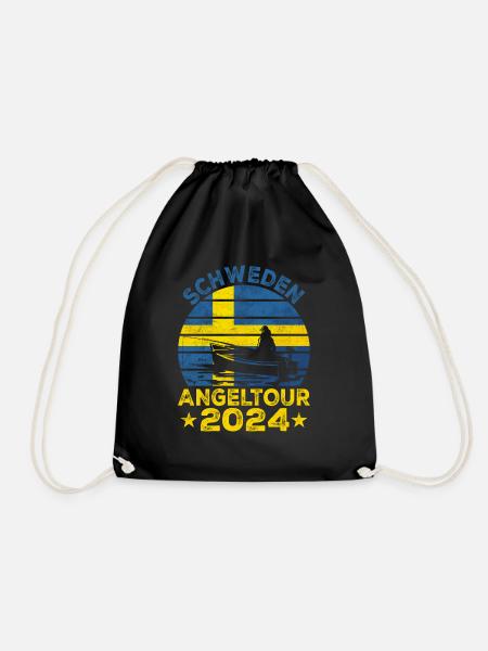 Schweden Angelurlaub 2024 Angeltour auf Hecht - Turnbeutel - Schwarz