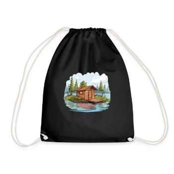 Best gift for sauna lovers and sauna goers - Drawstring Bag - black - Front