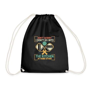 Don't Worry Kitchen Paddle Pickleball - Drawstring Bag - black - Front