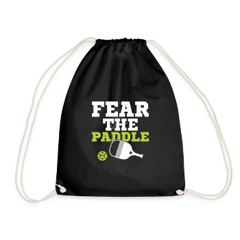 Fear The Paddle Player Pickleball - Turnbeutel - Schwarz - Vorne