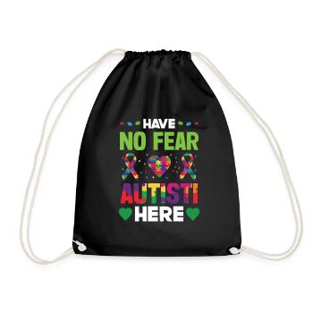 Autism Awareness Support Autistic - Drawstring Bag - black - Front