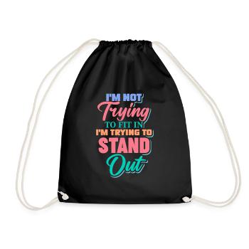 Androgynous LGBTQI Queer Genderfluid Non Binary - Drawstring Bag - black - Front