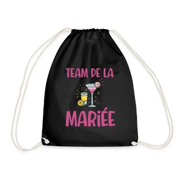 Team mariée cadeau EVJF original témoins mariage - Sac de sport léger - noir - Devant