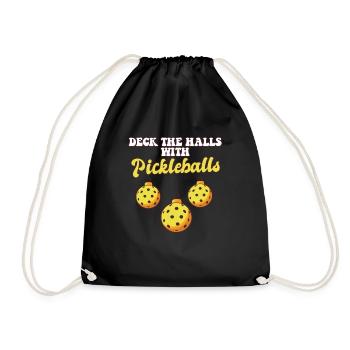 Pickleball Player Coach Christmas Balls Deck The - Turnbeutel - Schwarz - Vorne
