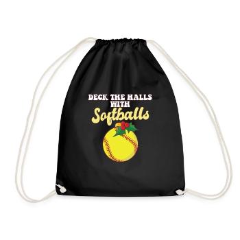 Deck The Halls With Softball Player Catcher - Turnbeutel - Schwarz - Vorne