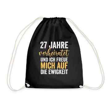 Ehe Mahagonihochzeit 27 Jahre Verheiratet Hochzeit - Turnbeutel - Schwarz - Vorne