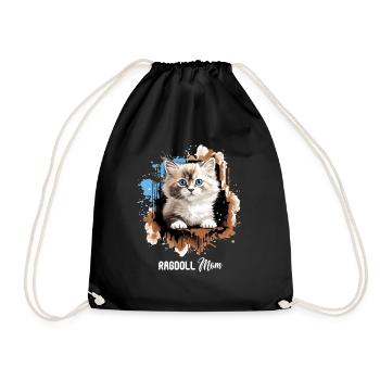 Poupée de chiffon - Sac de sport léger - noir - Devant