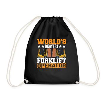 World's Okayest Forklift Operator Funny Forklift D - Turnbeutel - Schwarz - Vorne