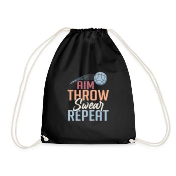 Viser, Lancer, Jurer, Répéter, Pétanque, Équipe Pétanque - Sac de sport léger - noir - Devant