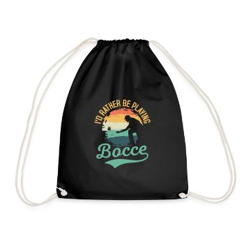 I'd Rather Be Playing Bocce Petangue Team Player - Drawstring Bag - black - Front