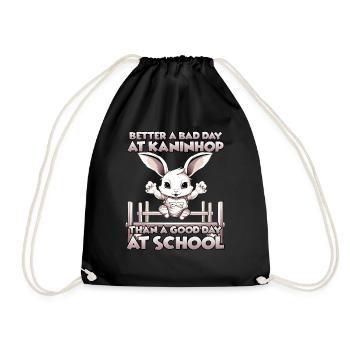 Agility joy Kaninhop gift rabbits fans - Drawstring Bag - black - Front