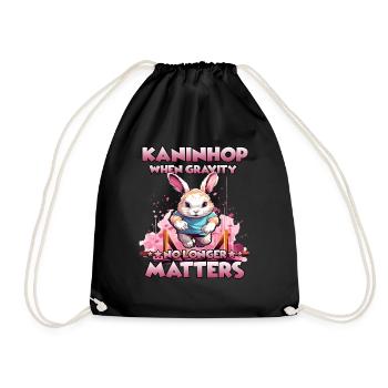 BunnyHop Rabbit in Action with Kaninhop - Drawstring Bag - black - Front
