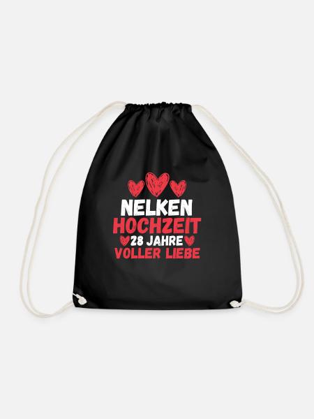 Ehe Nelkenhochzeit 28 Jahre Verheiratet Hochzeitst - Turnbeutel - Schwarz