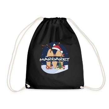 Génial Margaret nom w chapeau de père Noël dans le thème de Noël - Sac de sport léger - noir - Devant