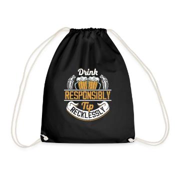 Drink Responsibly Tip Reckless Barman Cocktail B - Drawstring Bag - black - Front