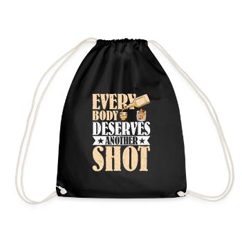 Everybody Deserves Another Shot Bartender Cocktail - Drawstring Bag - black - Front