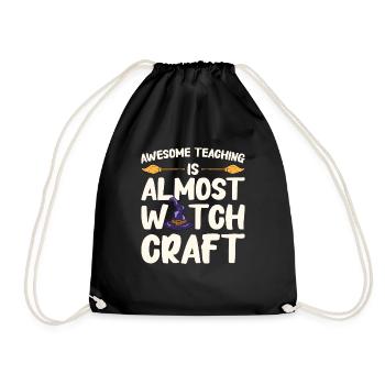 Funny Teacher Halloween Gifts - Drawstring Bag - black - Front