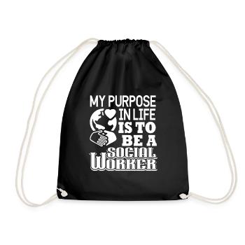 Social Worker Social Worker My Purpose In Life - Drawstring Bag - black - Front