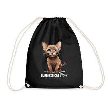 Burmese Cat Burma Katze - Turnbeutel - Schwarz - Vorne