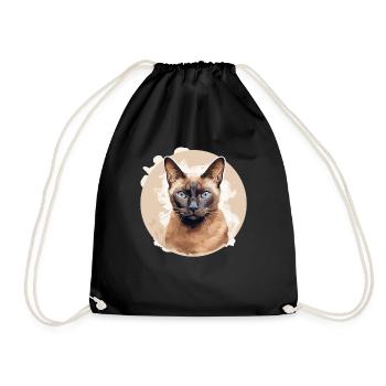 Chat birman Birmanie Katze - Sac de sport léger - noir - Devant