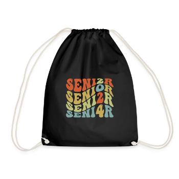 Senior 24 Graduation Class of 2024 Groovy Senior 2 - Drawstring Bag - black - Front
