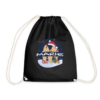 Génial Marie nom w chapeau de père Noël dans le thème de Noël - Sac de sport léger - noir - Devant