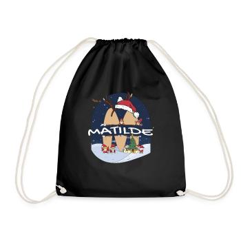 Génial Matilde nom w chapeau de père Noël dans le thème de Noël - Sac de sport léger - noir - Devant