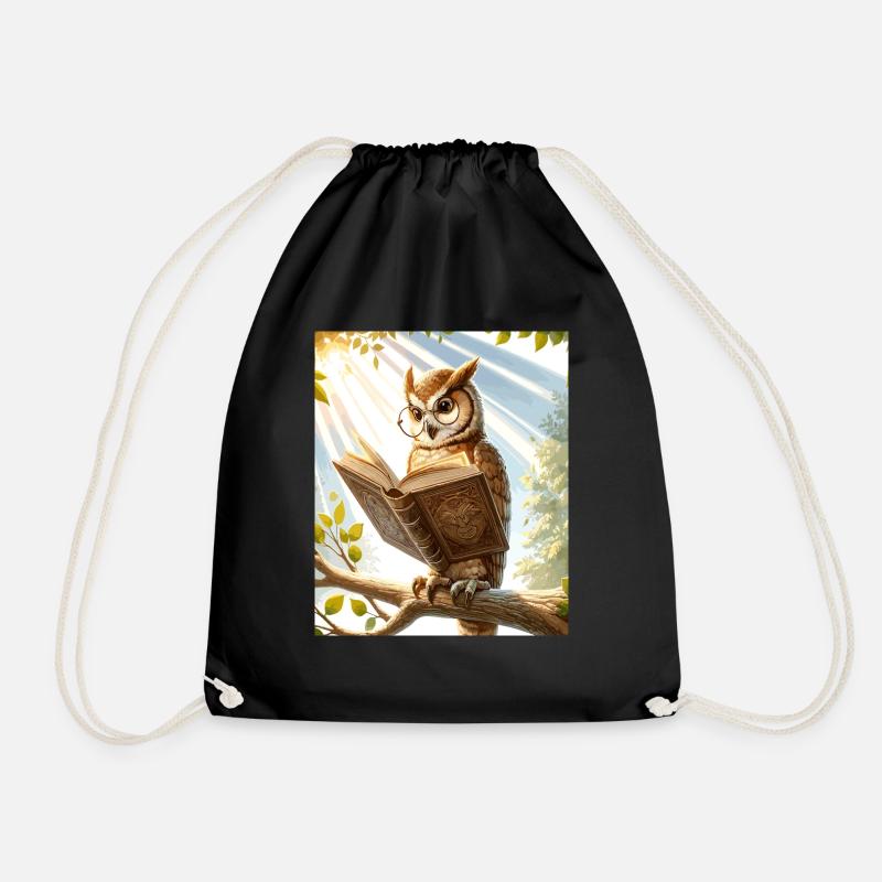Hibou de lecture - Sac de sport léger - noir