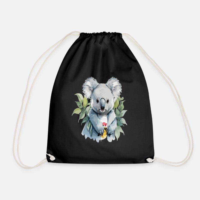 Koala in watercolors - Drawstring Bag - black