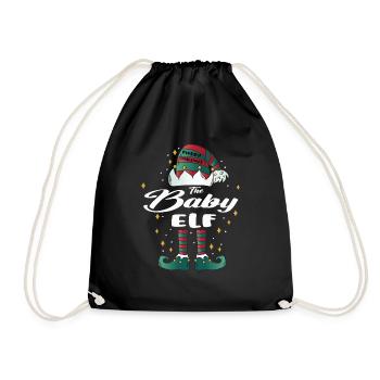bébé elfe drôle famille noël noël - Sac de sport léger - noir - Devant