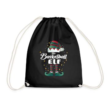 Elfe de basket-ball drôle famille Noël Noël - Sac de sport léger - noir - Devant