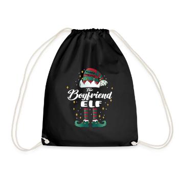 boyfriend Elf funny Family Christmas Weihnachten - Turnbeutel - Schwarz - Vorne