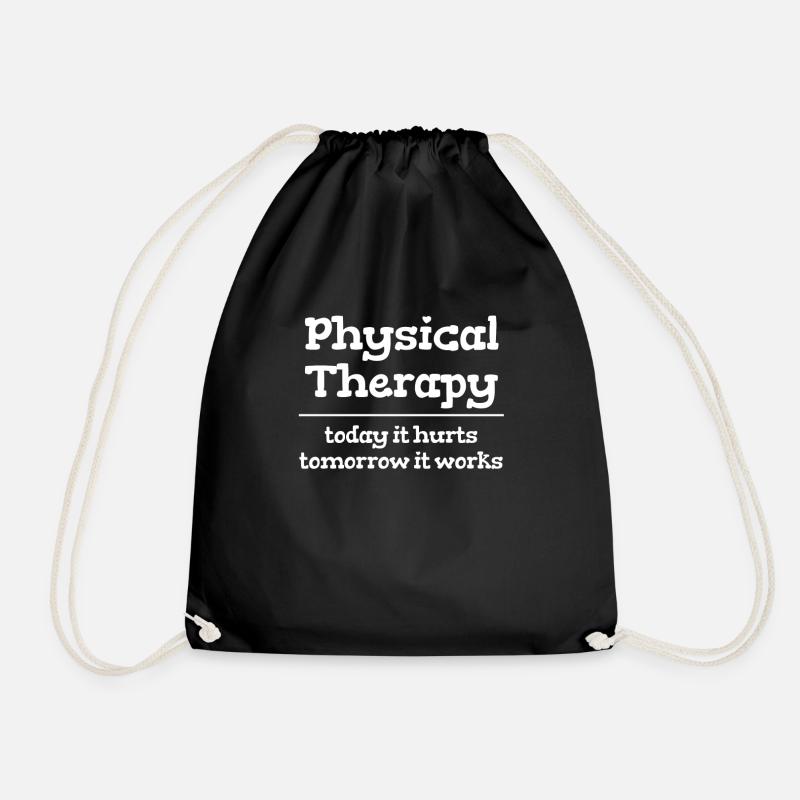 Physiotherapist Today it hurts, tomorrow - Drawstring Bag - black