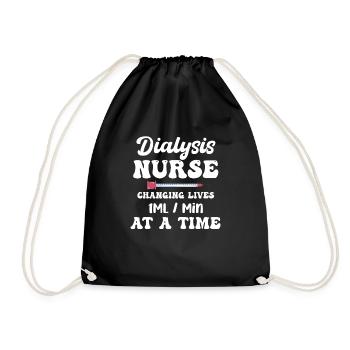 Dialysis Nurse Changes Life 1 ml/min - Drawstring Bag - black - Front