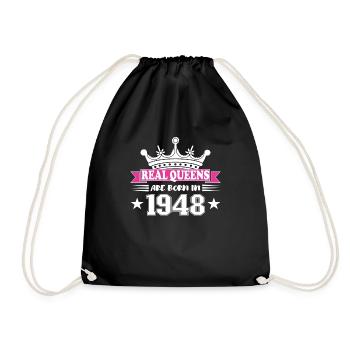 76 Jahre alt Geburtstag 1948 Geburtstagsgeschenk - Turnbeutel - Schwarz - Vorne