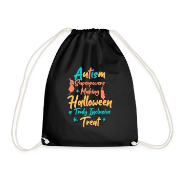 Autism Superpowers Halloween Butterfly - Drawstring Bag - black - Front