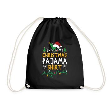 Pyjama Shirt - Turnbeutel - Schwarz - Vorne