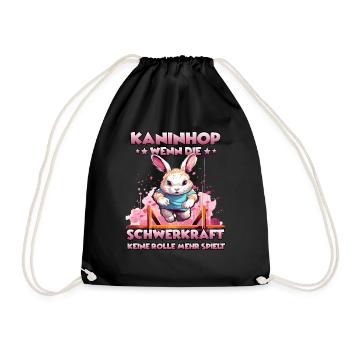 Springendes Häschen Die Kaninhop Marke Kaninhop - Turnbeutel - Schwarz - Vorne