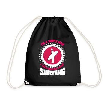 Surfing I Like Boobs And Surfing - Drawstring Bag - black - Front